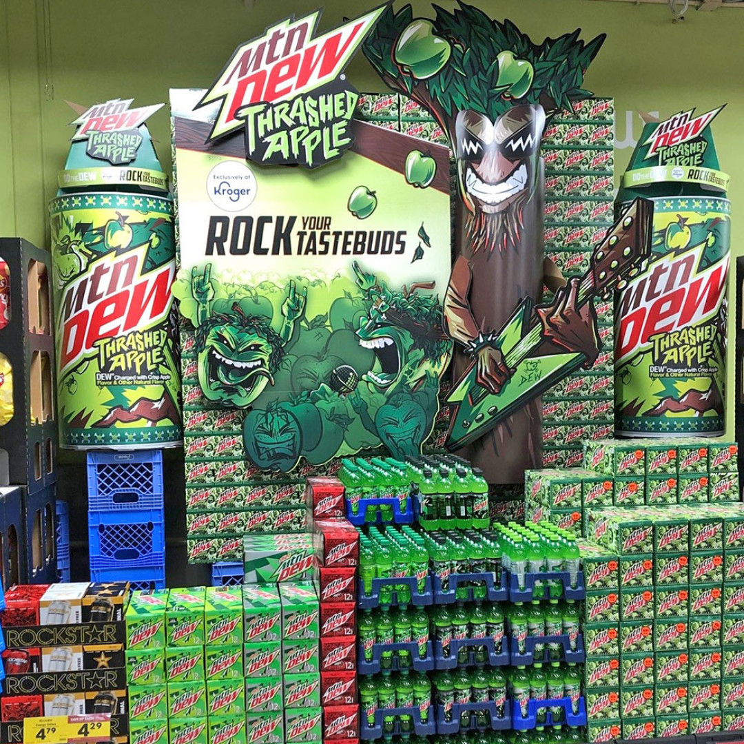 Photo of Mountain Dew display in store